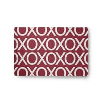 Simply Daisy 2' x 3' Brick Hugs and Kisses Valentines Chenille Indoor/Outdoor Rug