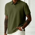 thumbnail image 3 of Rvwovn Men's Jacquard Button Up Shirt – Short Sleeve Knit Business Casual Collared Top, 3 of 7