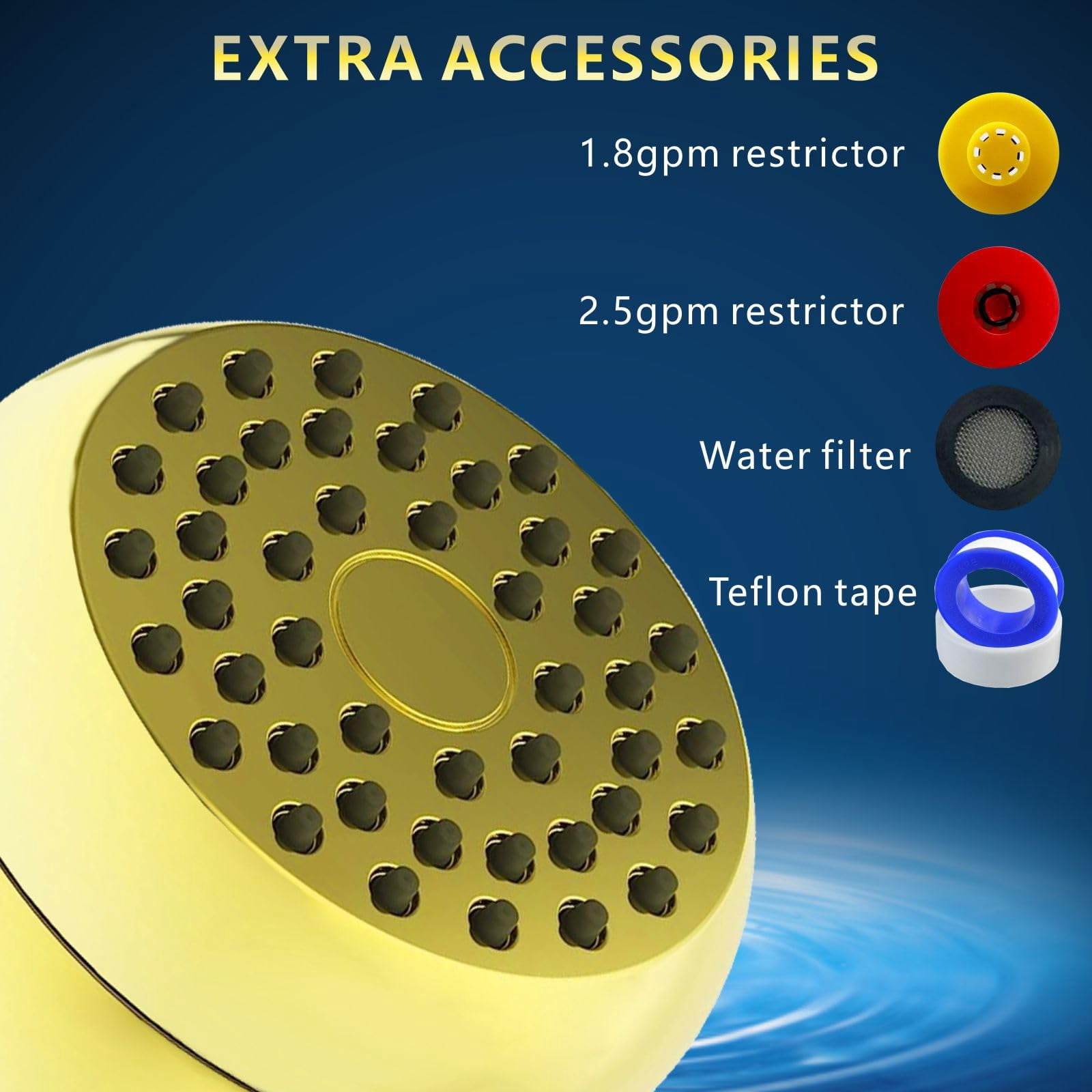 High Pressure Shower Head - Powerful Bathroom Pressure Boosting Showerhead - Perfect Universal Replacement for Rain Shower Heads