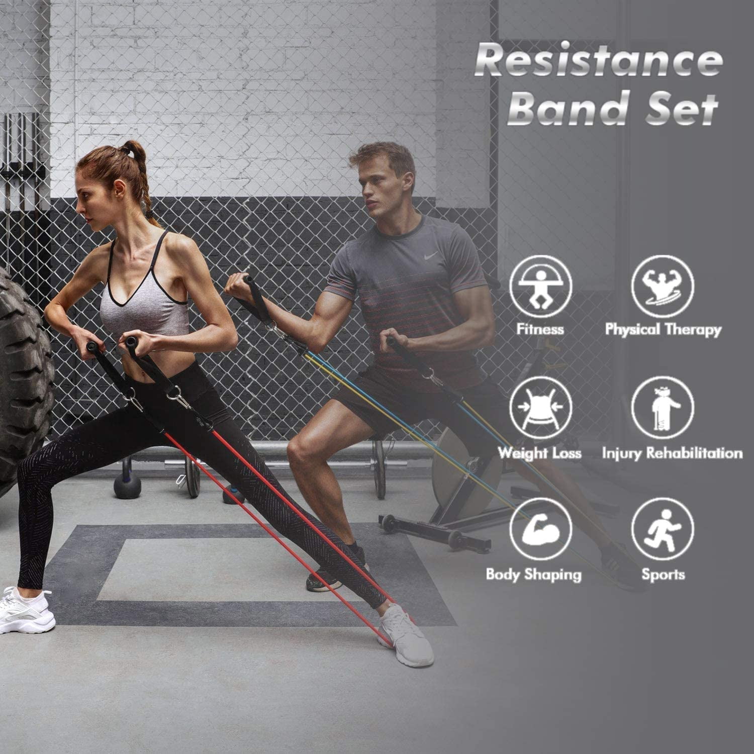 Resistance bands Set of resistance bands with 5 fitness tubes foot straps handles door anchors Walmart