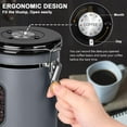 thumbnail image 4 of 2800ML Coffee Canister with Date Tracker&Transparent Window, 35OZ Coffee Container with 30ML Measure Spoon&4 co2 Valve, Coffee Bean Storage Container for Grounds Coffee, Beans, Tea(Gray), 4 of 15