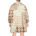thumbnail image 2 of Wearable Oversized Blanket,Pioneer Flower Floral Print Pattern Wearable Blanket Hoodie for Adults,Cozy Hooded Blankets with Super Pockets,Super Warm Fuzzy Pullover for Women & Men, 2 of 6