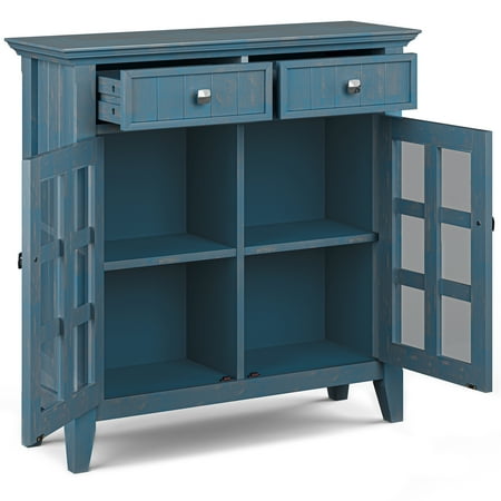 Simpli Home - Acadian Entryway Storage Cabinet - Distressed Coastal Blue