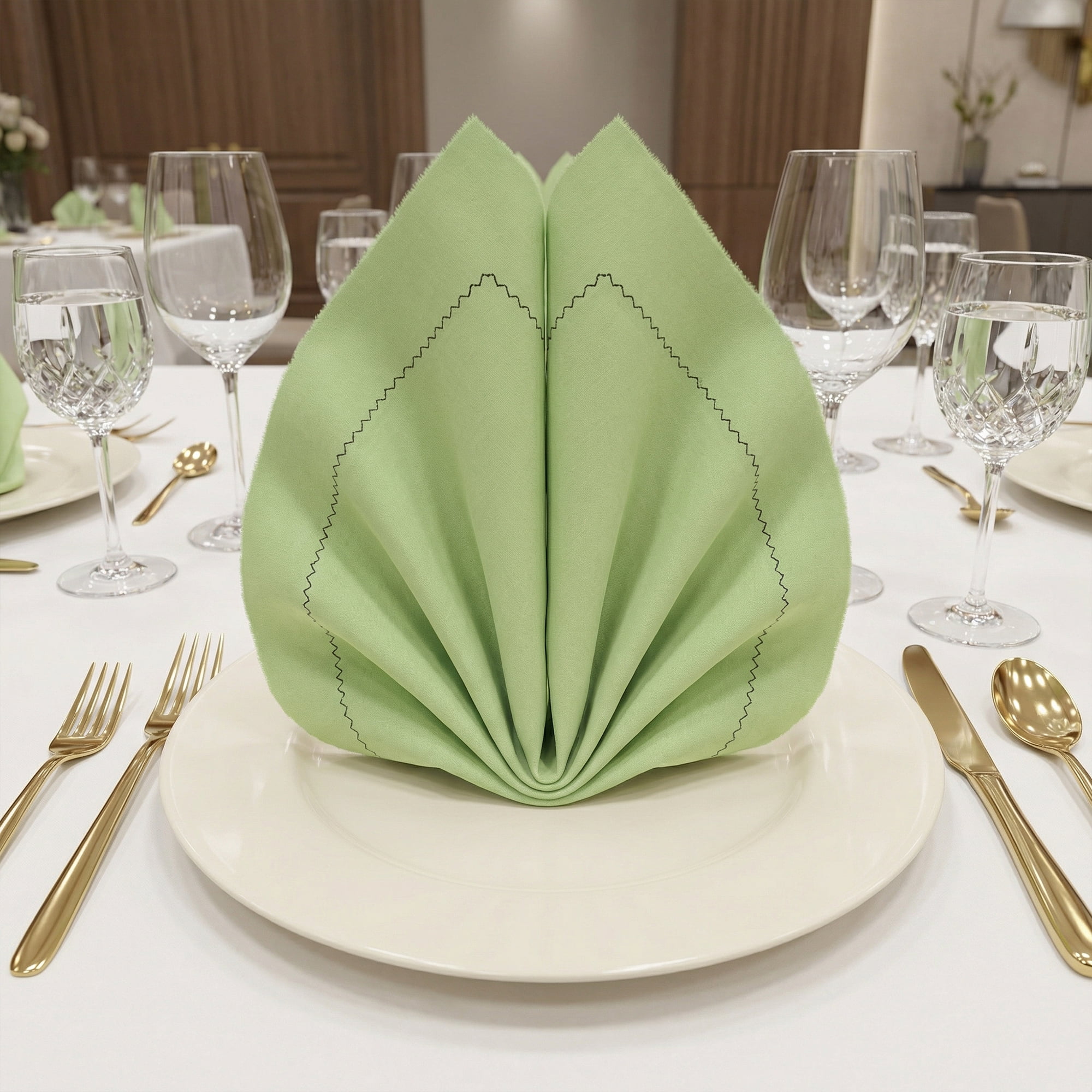 Unique Bargains 12Pcs Washable Reusable Home Cloth Napkins Grass Green 18x18inch