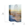 thumbnail image 2 of American Art Decor Double-Sided Baltic Sea Beach Sunrise Canvas Portable Dressing Room Divider Privacy Screen, 4 Panels, 70" H x 63" L x 1" D, 2 of 8