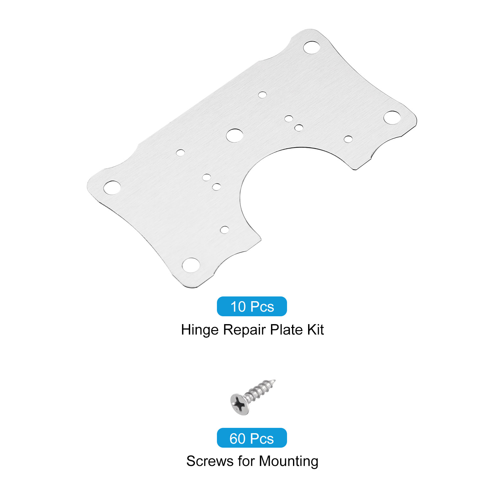Unique Bargains Cabinet Hinge Repair Kit Screws Steel Brackets Cupboard 10 Set