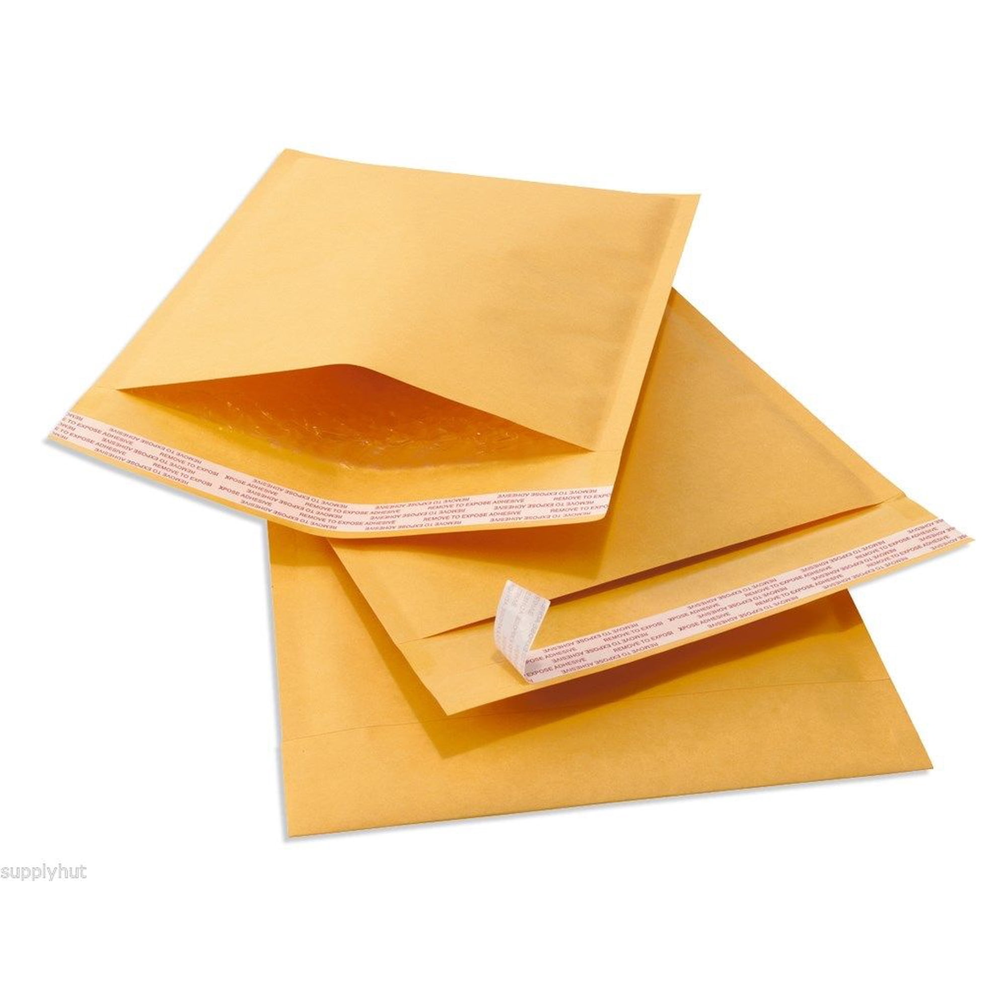 supplyhut Lightweight Kraft Paper Self-Seal Bubble Mailers Case, 4"x8", Brown, 10 Count