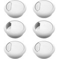 thumbnail image 1 of 6 Pieces 2 Inch Plastic Desktop Cord Cable Hole Cover Grommet Computer Cable Hole Cover Plug Stopper White, 1 of 4