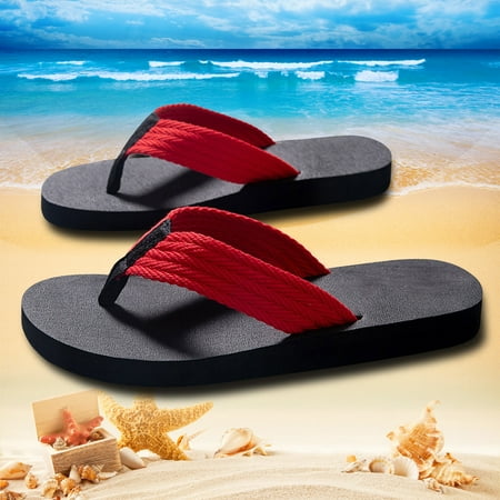 

Uinagy Men Summer Casual Outside Wear Beach Non Breathable Flip Flops Clip Toes Big Size Flat Bottom Slippers Sandals