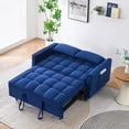 thumbnail image 4 of Gewnee 55''3 in 1 Convertible Modern Pull Out Couch Bed,Adjustable Backrest,Velvet Loveseat Futon Sofa with Pillows & Pockets for Living Room,Apartment.(Blue), 4 of 12