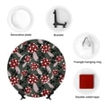 thumbnail image 4 of Yiaed Autumn Forest Mushrooms Print Bone China Decorative Plate Ceramic Dinner Plates Art Crafts with Display Stand-8in, 4 of 6