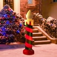 thumbnail image 2 of Northlight Lighted Striped Candle Blow Mold Outdoor Christmas Decoration - 40", 2 of 7