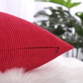 thumbnail image 5 of PiccoCasa Decorative Throw Pillow Cover Corduroy Corn Striped Cushion Cover, Red 26" x 26", 5 of 6