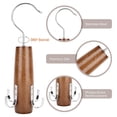 thumbnail image 2 of Perchas de madera natural para cinturón, paquete de 2, perchas de madera maciza con acabado liso con gancho giratorio de 360°, organizador de armario que ahorra espacio compatible con bufandas,, 2 of 5