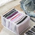 thumbnail image 4 of 7 Grid  Foldable Clothes Storage Boxes   Jeans Compartment Storage Box Drawer Mesh Separation Box Used Stacking Pants Drawer Divider Can Washed Home Organizer, 4 of 7