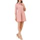 thumbnail image 4 of Vestido de camisa para mujer Inspire Chic de manga 3/4, con botones, mini vestido, color rosa, talla XL, 4 of 6