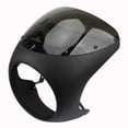 thumbnail image 2 of Universal 7" Headlight Handlebar Fairing Windshield Cafe Racer For Dyna Sportster 1200 883 FLHT Bobber Touring Bright black, 2 of 4