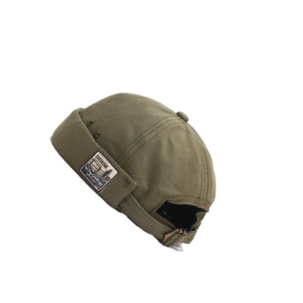 Qarigey Vintage Docker Cap Brimless Beanie Hats Retro Cotton Hat Transpirable Ajustable Literary Landlord Cap Mujeres Hip Hop Hat Sombreros No.2