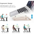 thumbnail image 2 of Laptop Stand for Desk, Ergonomic Aluminum Alloy Laptop Holder Adjustable Height Computer Stand Notebook Riser Compatible with MacBook Pro Air, Dell, HP, , Samsung More 9-16" Laptops-Gold, 2 of 7