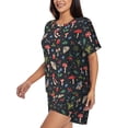 thumbnail image 2 of Picia Forest Flora and Insects Pajamas Sets for Women Soft Short-Sleeved Pjs with Lounge Shorts Two Piece Sleepwear-Small, 2 of 9