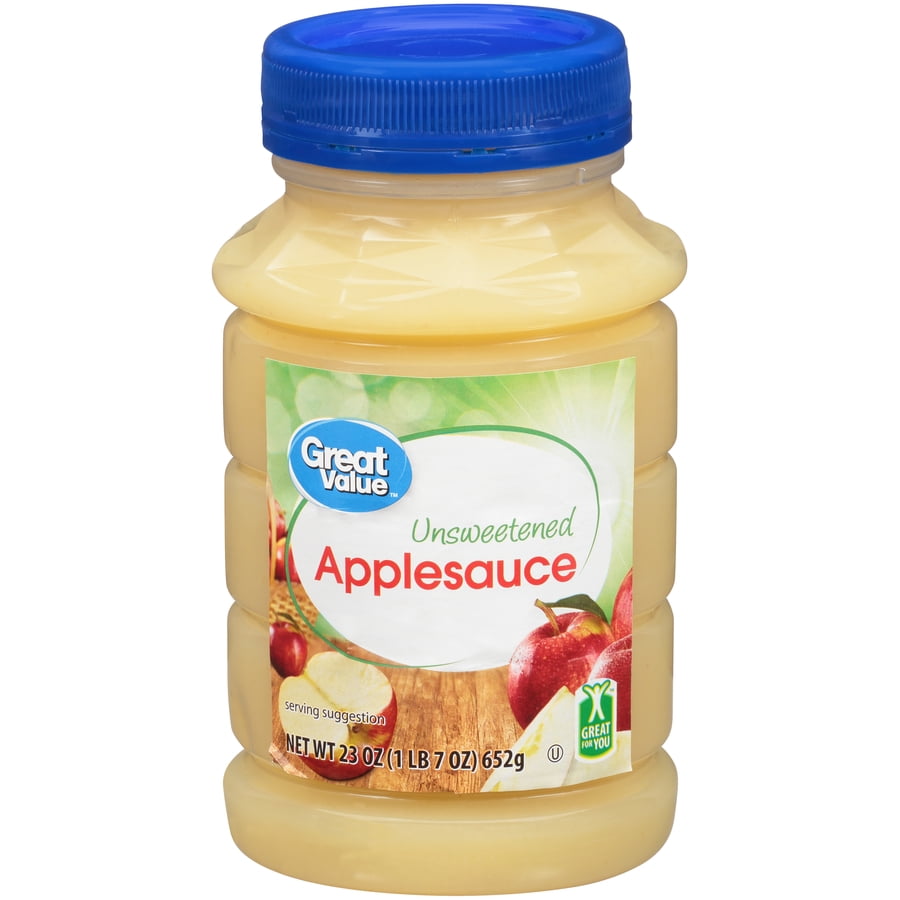 Great Value Applesauce, Unsweetened, 23 oz Jar