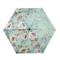 thumbnail image 1 of de lluvia de 6 costillas, tres plegables, impermeables, personales manuales Verde con revestimiento Yuyangstore Paraguas plegables, 1 of 8