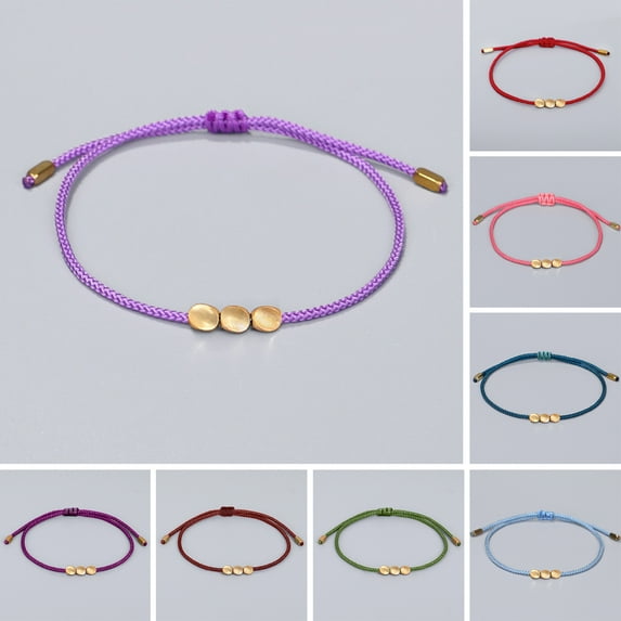 opvise Friendship Bracelet with Charms Adjustable Handmade Temperament Ornamental Decorate Accessories Unisex Handmade Braided Bracelet for Daily Life