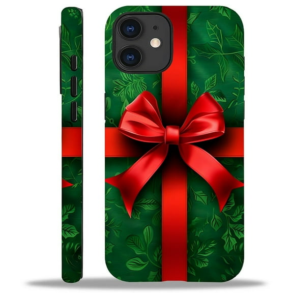 FKBRCL4U Compatible with iPhone 11 Case, Christmas Green Red Present Pattern for Girl Full Body Design Soft Silicone Drop Shock Scratch Protection for iPhone 11