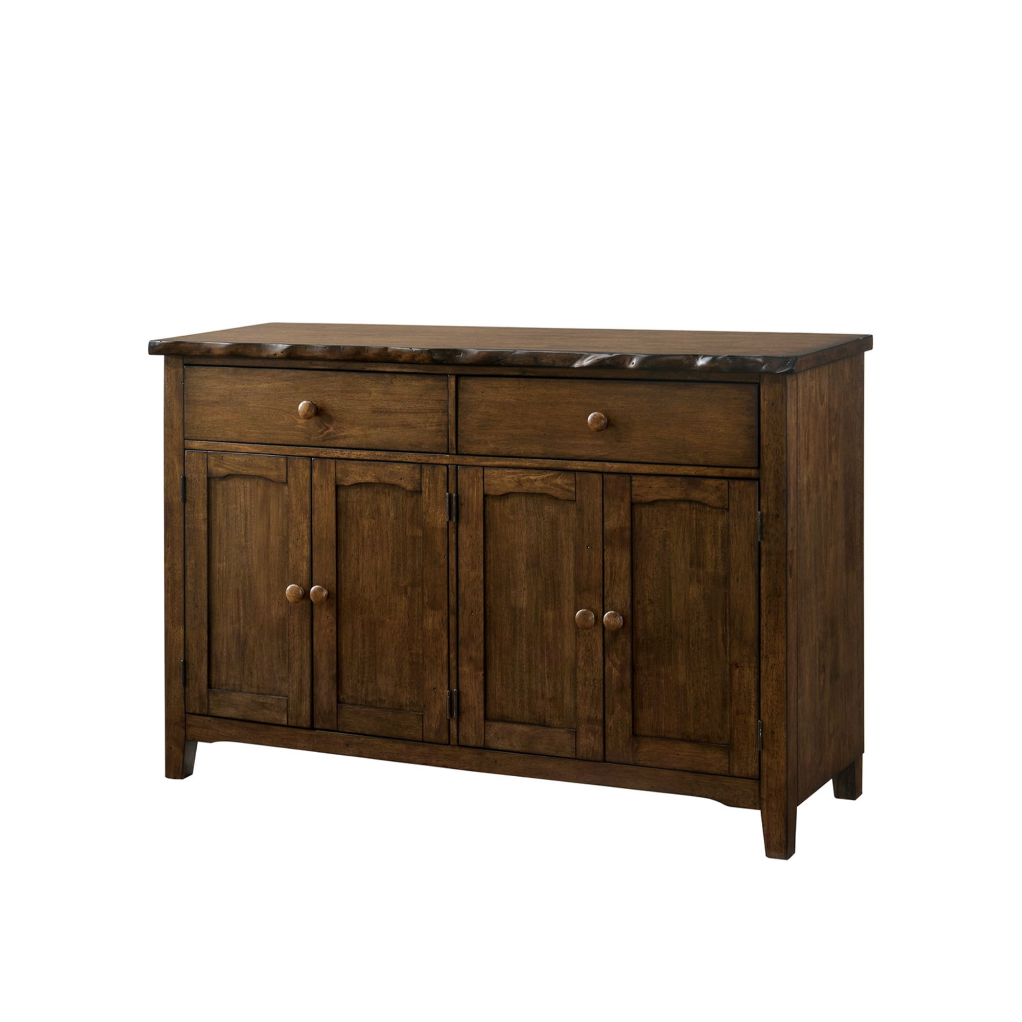 Rustic Solid Wood Rectangular Server with Two Drawers and Four Door ...