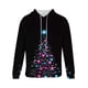 thumbnail image 4 of Sudadera con capucha para hombre, estilo casual, con cuello redondo, estampado de árbol de Navidad, manga larga, blusa de poliéster, 4 of 5