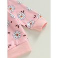 thumbnail image 4 of Bmnmsl Toddler Girls 3PCS Pants Sets Long Sleeve Floral Tops Drawstring Pants Headband Sets, 4 of 6