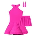 thumbnail image 3 of Aislor Girls Sleeveless Hollow Back Latin Ballroom Dancewear Dress with Shorts and Tassel Earrings Costume, 3 of 7