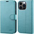 thumbnail image 1 of iPhone 13 Pro Case, iPhone 13 Pro 5G Wallet Case[Card Holder][Kickstand] [TPU Inner Shell][RFID Blocking] Flip Phone Cover Compatible for 6.1 Inch iPhone 13 Pro -Black - 3 Rear Cameras (Mint Green), 1 of 7