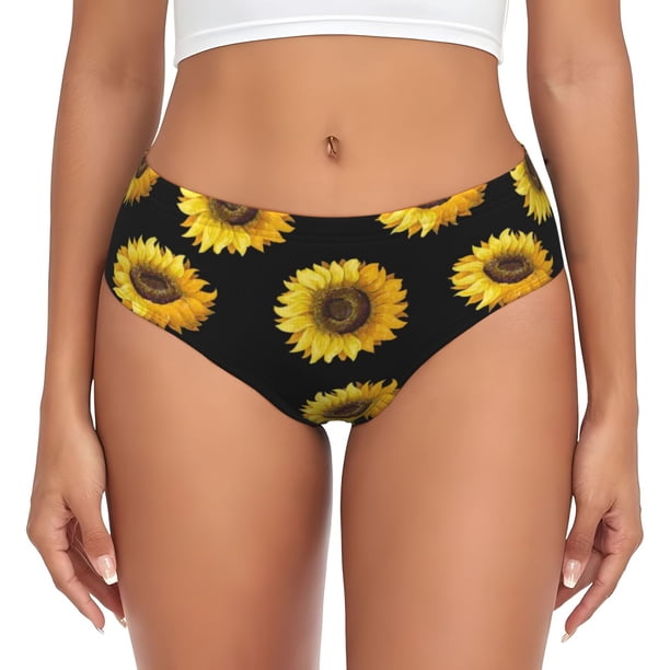 Balery Sunflower (2) Ropa Interior de Algodón para Mujer con Dibujo – Braguitas Cómodas y Elásticas, Estilo Clásico-X-Large