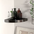 thumbnail image 1 of vidaXL Floating Corner Shelf High Gloss Black 25x25x3.8 cm MDF, 1 of 4