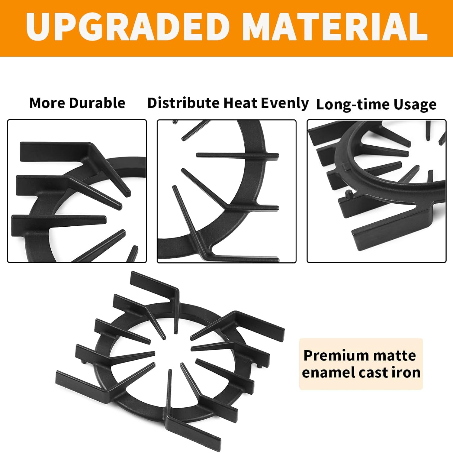 Aniceparthy PA060037 PA060024 Spider Grate Replacement for Viking Professional Range Parts Spider GrateVDSC305 VGIC305 VGIC365 Viking Gas Range Grate Stove Cooktop Burner Grate Cast Iron Rack Black