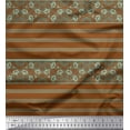 thumbnail image 1 of Soimoi Satin Silk Fabric Stripe & Mandala Kaleidoscope Print Fabric by Yard 42 Inch Wide, 1 of 1