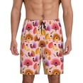 thumbnail image 1 of Balery Happy Thanksgiving Turkey Pantalones cortos de pijama de punto de algodón para hombre con cinturilla y bolsillos-Small, 1 of 6