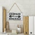 thumbnail image 3 of Funny Farmhouse Style Wood Sign No Pain No Gain Fitness Sign Home Gym Sign Gym Sign Retro Wall Home Hanging Wall Decor Front Porch Bathroom Wooden Sign 6X12 Inch, 3 of 7