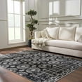 thumbnail image 3 of BoutiqueRugs Kahramankazan Traditional Oriental Floral Area Rug - Bohemian Damask Carpet for Living Room, Bedroom - Machine Washable - Black, Gray, Light Gray - 7'10" x 10' (8x10), 3 of 18