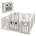 thumbnail image 1 of KidsVIP 16 Panels Indoor/Outdoor Foldable Playpen, Fence, Safety Play yard with Activity for Toddlers and Infants, 1 of 7