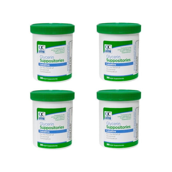 4 Pack Quality Choice Glycerin Suppositories Laxative 50 Count Each