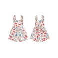thumbnail image 4 of Toddler Kids Girls Summer Independence Day Overalls Jumpsuit 6 12 18 24 Months 2T 3T 4T 5T 6T Sleeveless Ice Cream/Firework Print Suspender Shorts, 4 of 9
