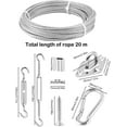 thumbnail image 2 of Awning Attachment Set with 20M 3mm Stainless Steel Cable, Sun Shade Sail Fixing Kit with 4 M5 Turnbuckles, Heavy Duty Shade Sail Hardware Kit for Garden Triangle, Patio Canopy Outdoor, 2 of 5