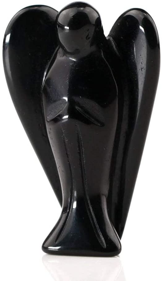 Obsidian Black volcanic class carved bird