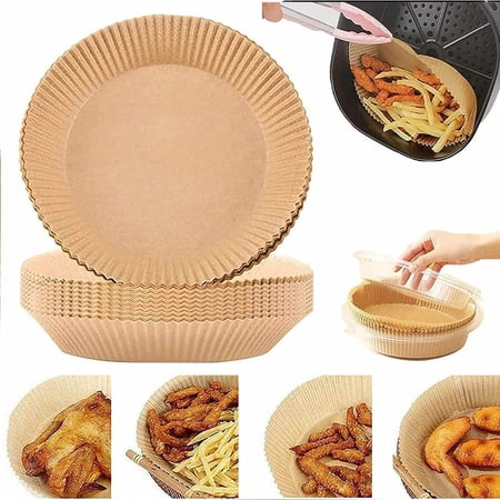 Air Fryer Parchment Paper Liners: Air Fryer Liners Round/Square Perforated parchment paper for Air Fryer  Premium Bamboo Steamer Liner for Air Fryers Baking Cooking Oven