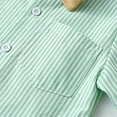 thumbnail image 6 of MXIEZI Toddler Baby Boys Clothes Outfit Striped Short Sleeve Dress Shirt with Bowtie Suspender Shorts Kids Campus 2PCS Set for Ages 3 Months-8 Years, 6 of 9