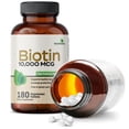 thumbnail image 4 of Futurebiotics Biotin 10,000 MCG High Potency Tablets Supports Healthy Hair, Skin & Nails & Energy Production, Non-GMO, 180 Vegetarian Tablets, 4 of 6