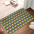 thumbnail image 4 of Rateoe Mardi Gras Pattern Flannel Door Mat Indoor Outdoor Entrance, Waterproof All-Weather Doormat,Fade Resistant, Low Profile Entryway Mat 16x24in, 4 of 7