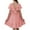 AO15-Pink, variant on Lumtrix Girls Summer Tie Back Dress Elegant Ruffle Short Sleeve Kids Off Shoulder Dresses Size 3-14 Years Blue 140